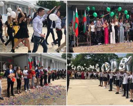 Шампанско, конфети и балони в небето на изпращането на Випуск 2019 от ЕГ 