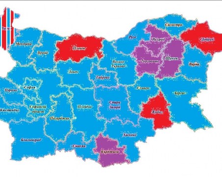 ГЕРБ допусна само 3 червени пробива и загубен фотофиниш във Видин, ДПС държи 4 бастиона