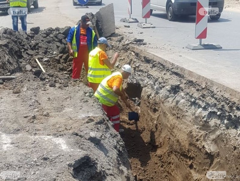 Отцепиха Рогошко шосе в Пловдив заради спукания газопровод
