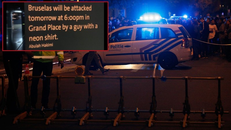 Шокиращ надпис предупреждава за атентат в Брюксел тази вечер