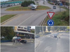 Три зрелищни катастрофи в Хасково, камери заснеха мелето