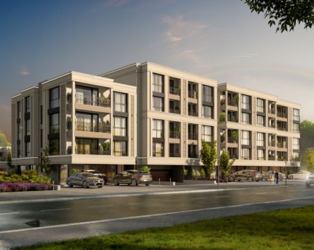 5 етажа, просторни жилища, луксозни фоайета, подземен паркинг в сърцето на парка!