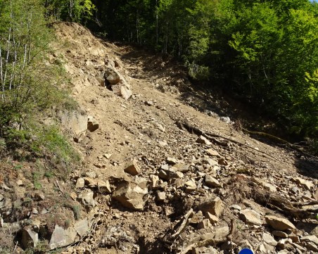 Опасно свлачище на пътя Разлог - Велинград заради проливните дъждове