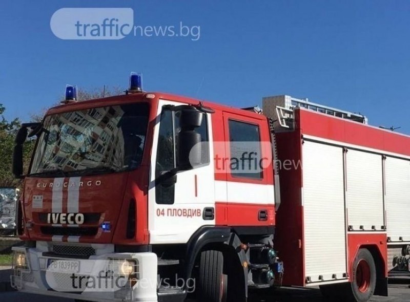 Огнен ад край Пловдив! Две коли, камион и трактор изгоряха до гуми