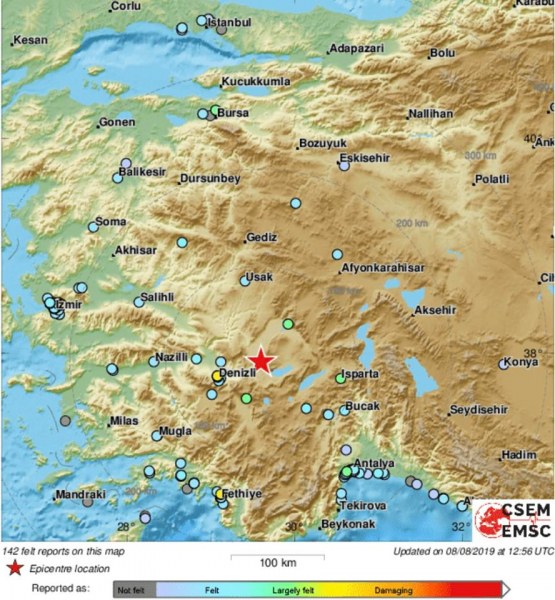 Земетресение от 6,5 по Рихтер в Турция - има затрупани хора в Денизли