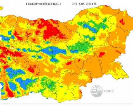 14 области с риск от пожар, жегата гони 36 градуса