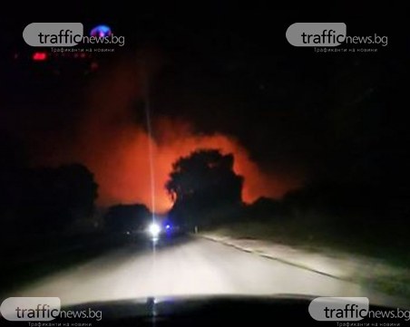 Пожар на 23 км от Пловдив, запалиха се треви по пътя за Пазарджик