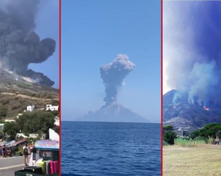Вулкан в Италия изригна отново, предизвика пожари