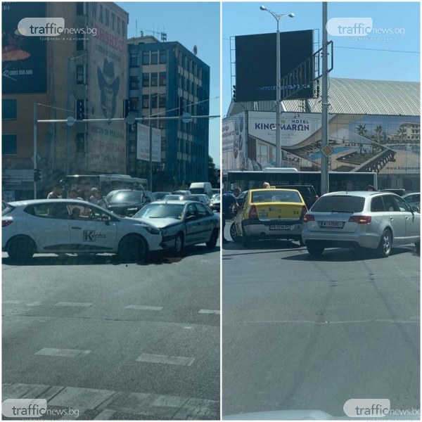 Две катастрофи затапиха движението на възлови булеварди в Пловдив