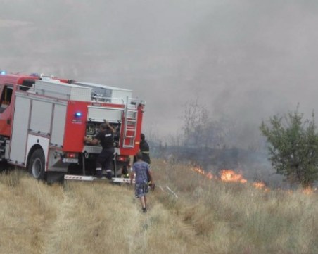 Големият пожар край Нова Загора е овладян, над 500 декара гори са унищожени