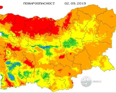 Пожароопасно и горещо време днес