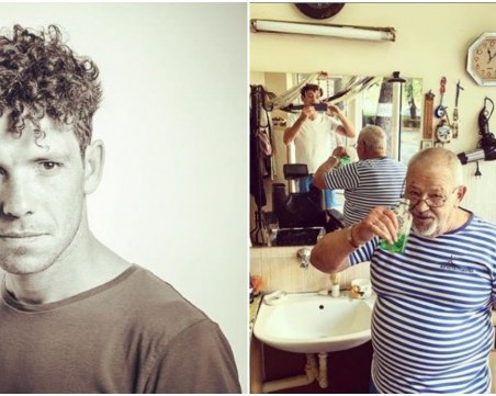 Явор Бахаров се раздели с брадата си при най-стария бръснар в Пловдив