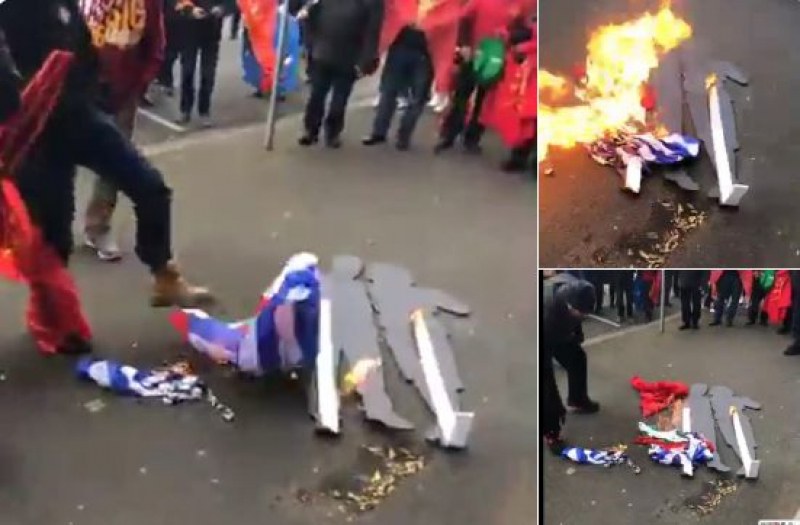 Българското знаме в пламъци предизвика бурна реакция на Външно министерство