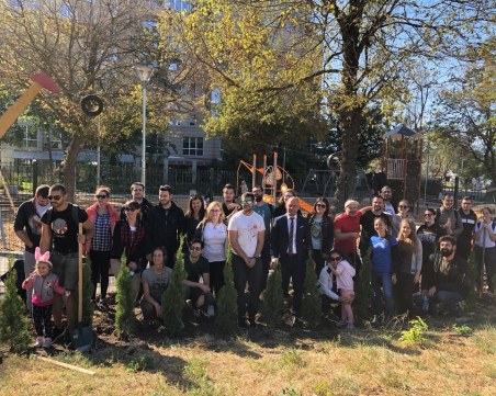 Залесиха жива ограда край новата детска площадка в 