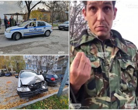 Пияният военен, събрал три автомобила в Пловдив, предложил 1000 лева на хората, за да го пуснат