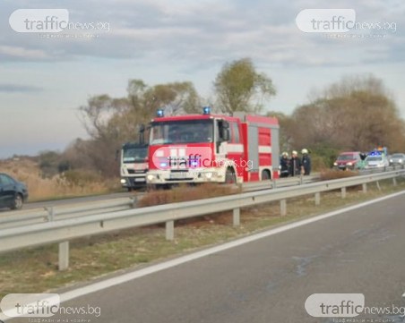 Километрична тапа на АМ Тракия заради тежката катастрофа край Пловдив