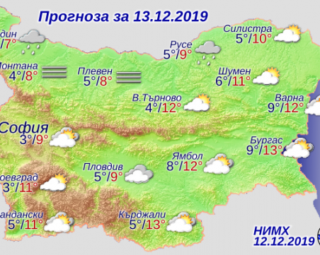 Градусите се вдигат, но в низините остава мъгливо и облачно