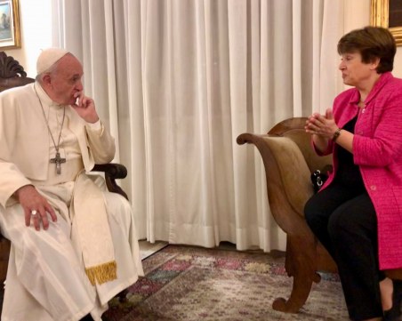 Българката Кристалина Георгиева на гости при папата