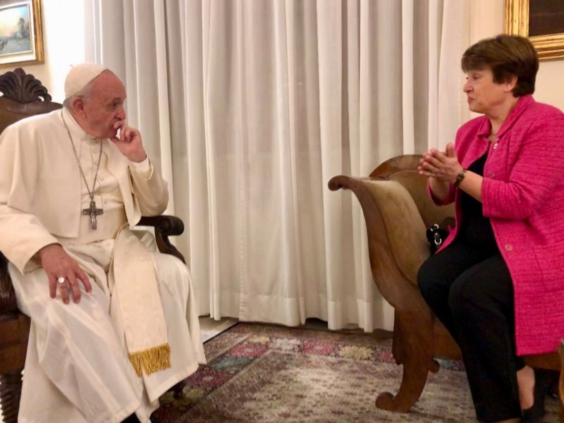 Българката Кристалина Георгиева на гости при папата