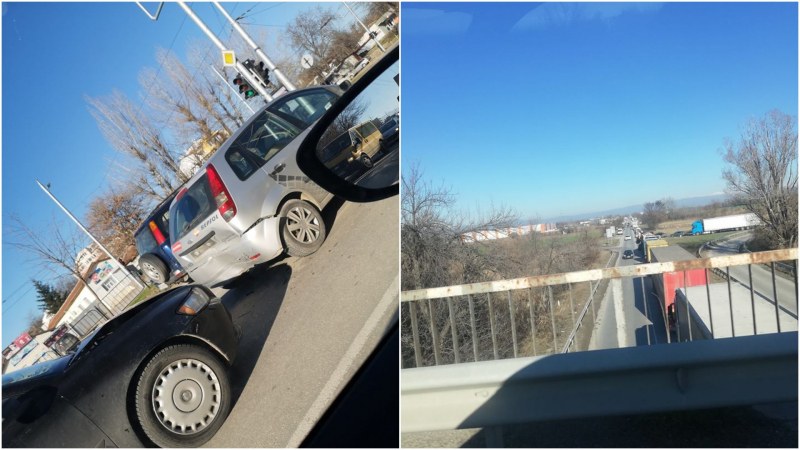 Две катастрофи блокираха Пловдив, образуваха се киломертични задръствания