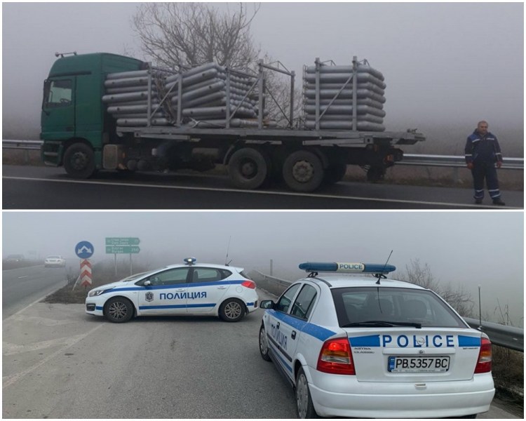 Метан изтича на магистралата край Пловдив,  районът е отцепен