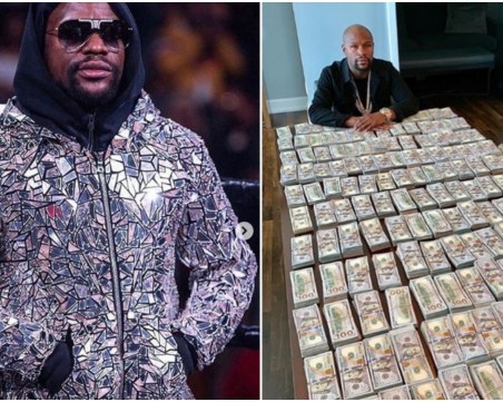 С бронирано яке за $17,495 машината за пари Флойд Мейуедър застана пред обектива