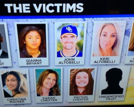 Идентифицираха 9-те жертви от катастрофата, довела до гибелта на Коби и дъщеря му