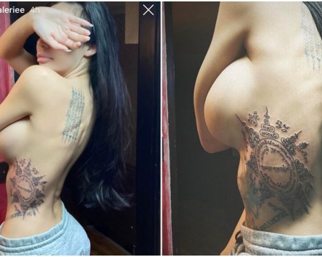 Моника Валериева си направи татуировка, предпазваща от злото