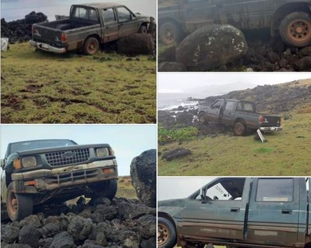 Кола блъсна и унищожи една от древните статуи на Великденския остров