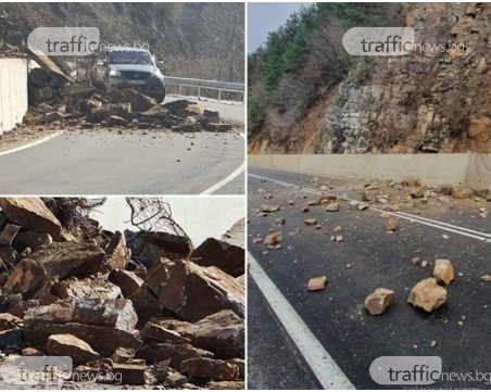 Въпреки ремонта, въпреки мрежата: Отново свлачище на пътя Кричим-Девин