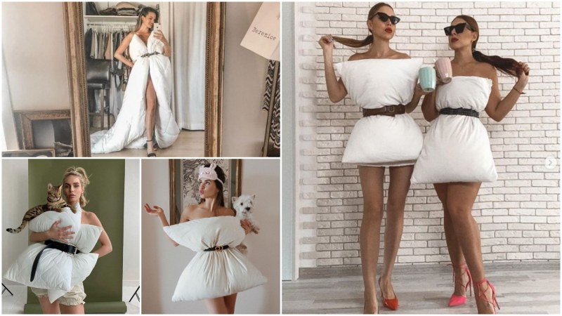 Новата модна тенденция - карантинна рокля от възглавници