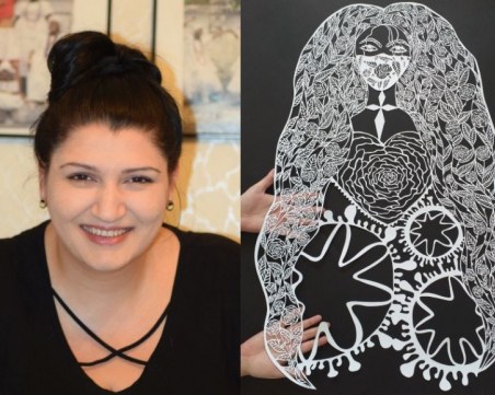 Художничка посвети картина на COVID-19, използвайки скалпел