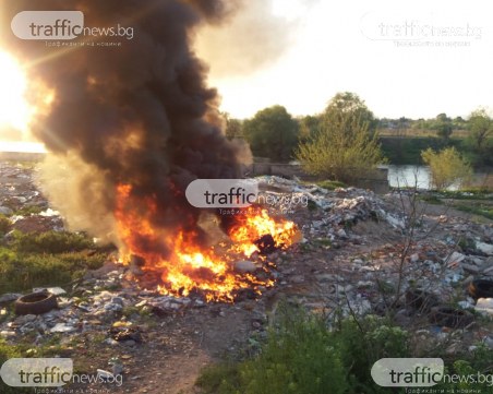 Черен дим и миризма на изгорели гуми в Столипиново