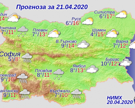 Хладно и дъждовно ще е времето днес