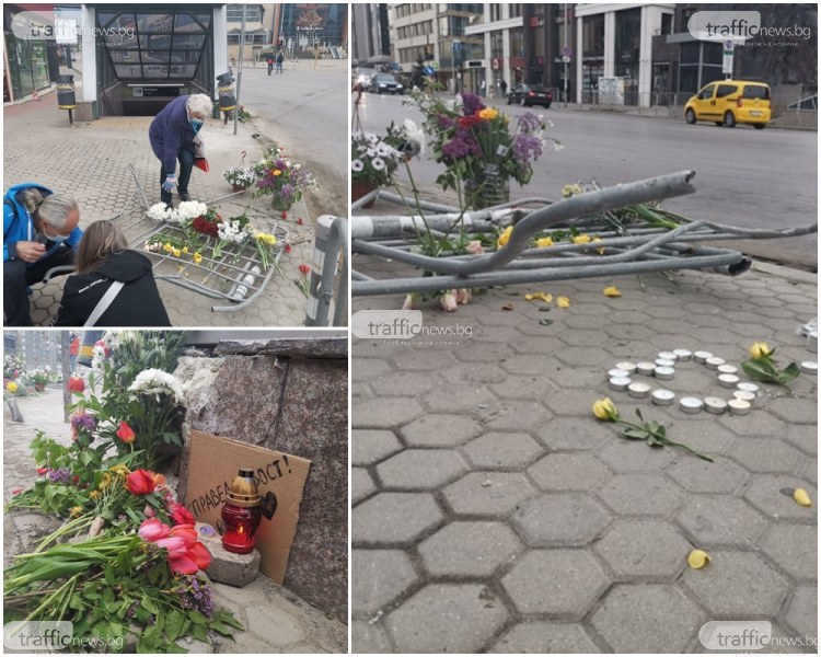 Цветя и свещи отрупаха лобното място на Милен Цветков