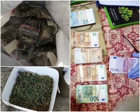 Удар на полицията! Задържаха мъж с над 10 кг. трева и оръжие, в дома му откриха 100 бона