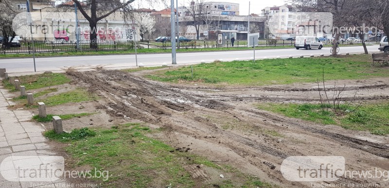Шофьори от Пловдив нагазиха в полянка, превърнаха я в черен път