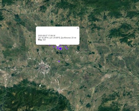 Промениха силата на труса край Пловдив вчера, регистрираха още един