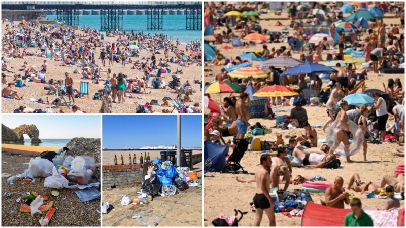 Kупчини с боклук и бутилки, пълни с урина, затрупаха британските плажове