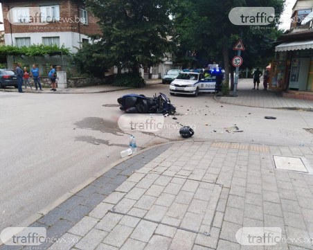 Мотористът в Гагарин се е блъснал с кола, откаран е в болница