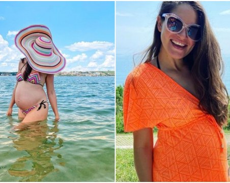 Пловдивската певица Веси Бонева показа бременно коремче на родното Черноморие