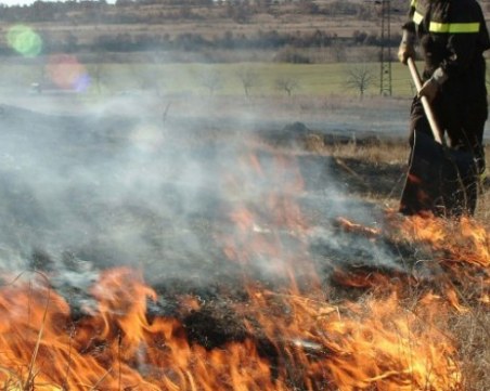 Пожар край пловдивско село, гъст дим покри района