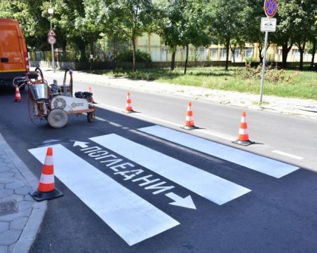 Обновяват маркировката на над 300 пешеходни пътеки в Пловдив