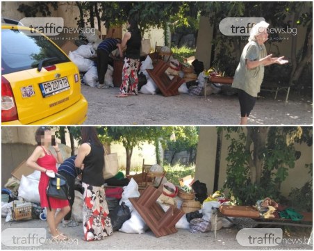 Изхвърлената Олга пак е на улицата с багажа, превърнали новата квартира в бунище