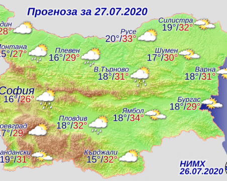 Дъждове и гръмотевици днес, след това - гореща седмица