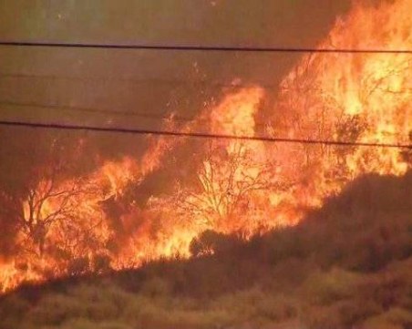 Пожар бушува в Южна Калифорния, евакуират населението