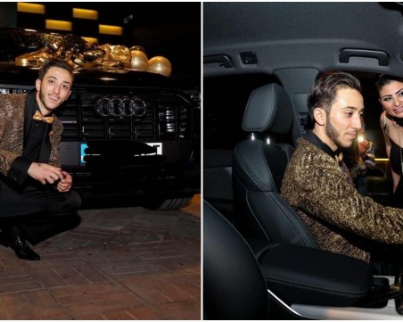 Лоренцо яхна новия джип, подарък от Софи Маринова по повод пълнолетието му