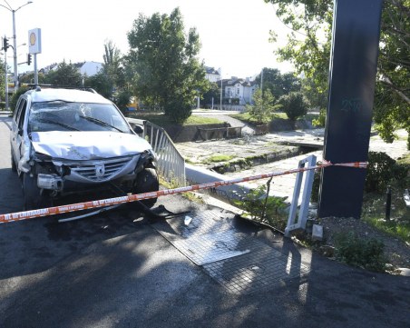 Каскада! Кола излетя от булевард в София
