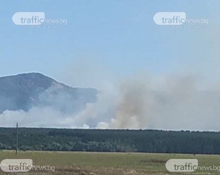 Нов голям пожар край пловдивски села, огънят е обхванал гора