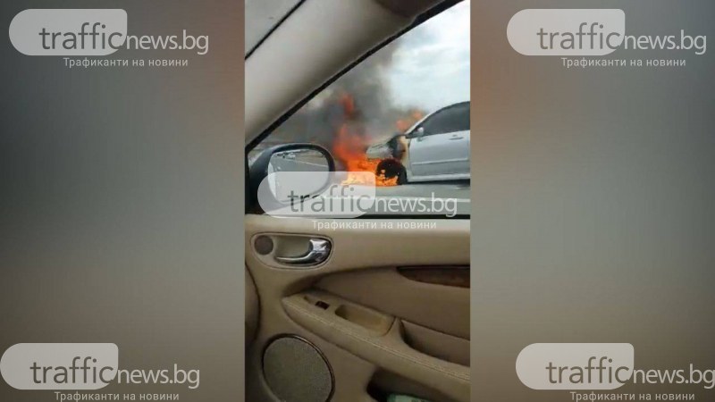 Мъж и жена с тежки изгаряния, след като кола пламна в движение в Бургас